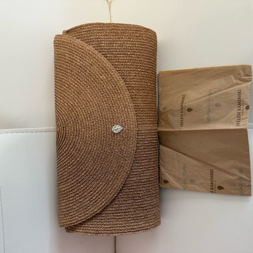 Helen Kaminski Brown Woven Clutch